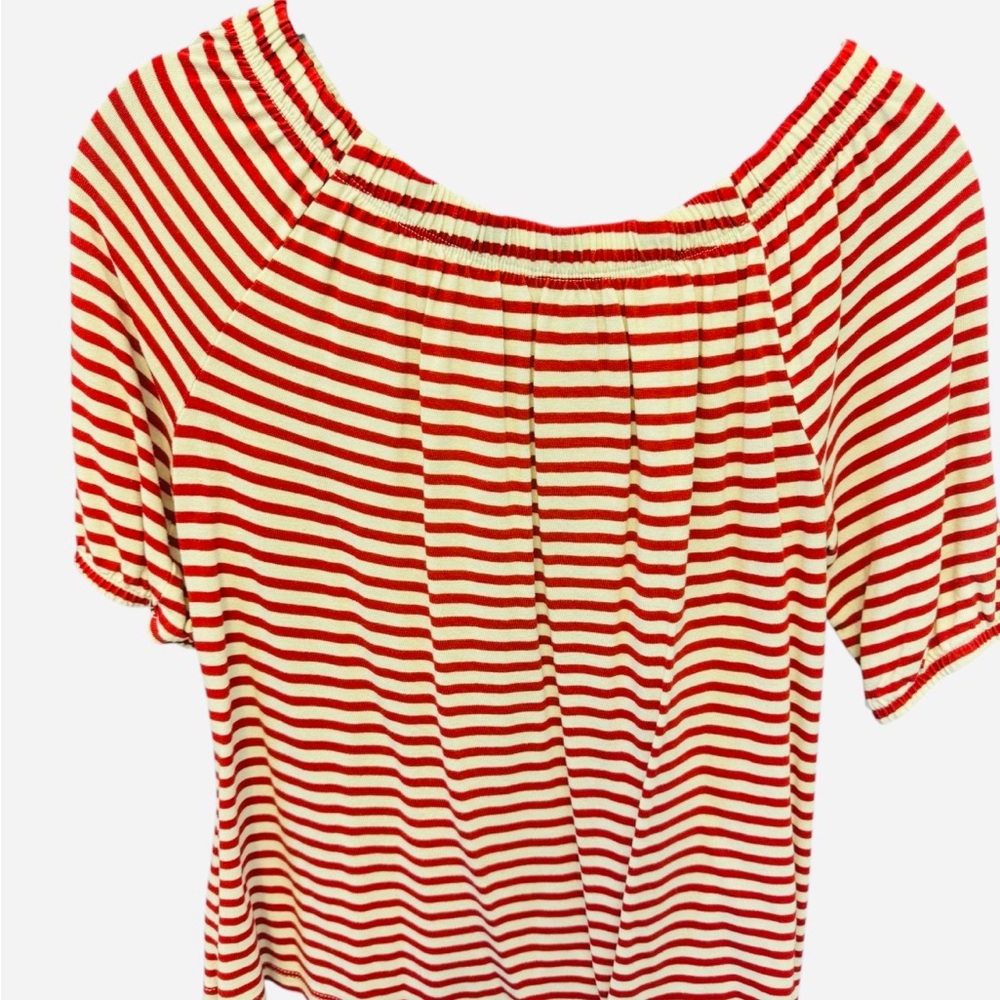 Red and White Striped Women's Top by Talbots SP